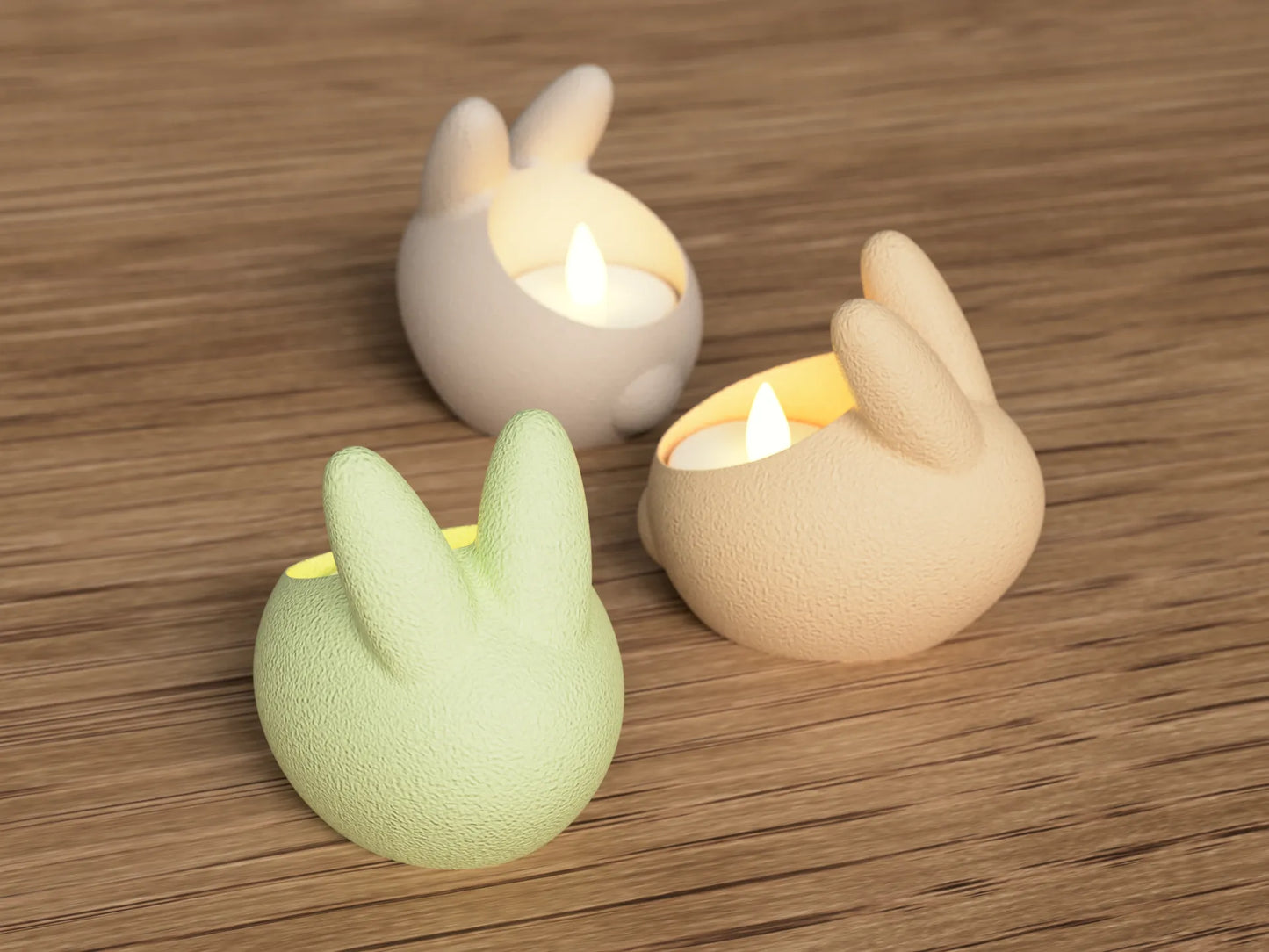 Bunny Tealight Holder - 3D Printed Candle Holder - Rabbit Candle Holder - Minimalist Easter Decor - Modern Bunny Ornament-Bunny Easter Gift