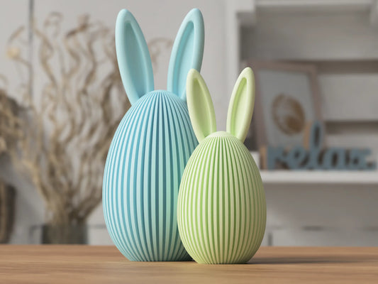 Bunny Egg - 3D Printed Bunny - Cute Spring Bunny - Bunny Ear Sculpture - Minimalist Easter Decor - Easter Ornament - Japandi Easter Egg