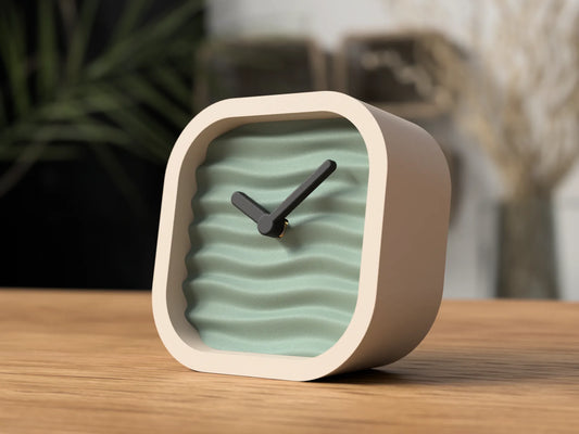 3D printed Wavy Clock - Sleek Modern Minimalist Clock - Timeless Elegance - Living Room Decor - Gift for her - Perfect For Office Desk