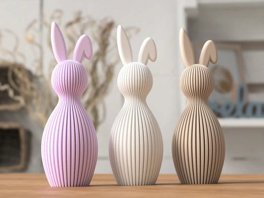 Easter Bunny Folded Ear - Bunny Ear Sculpture - 3D Printed Bunny - Cute Spring Ornament - Minimalist Easter Decor - Floppy Ear Rabbit