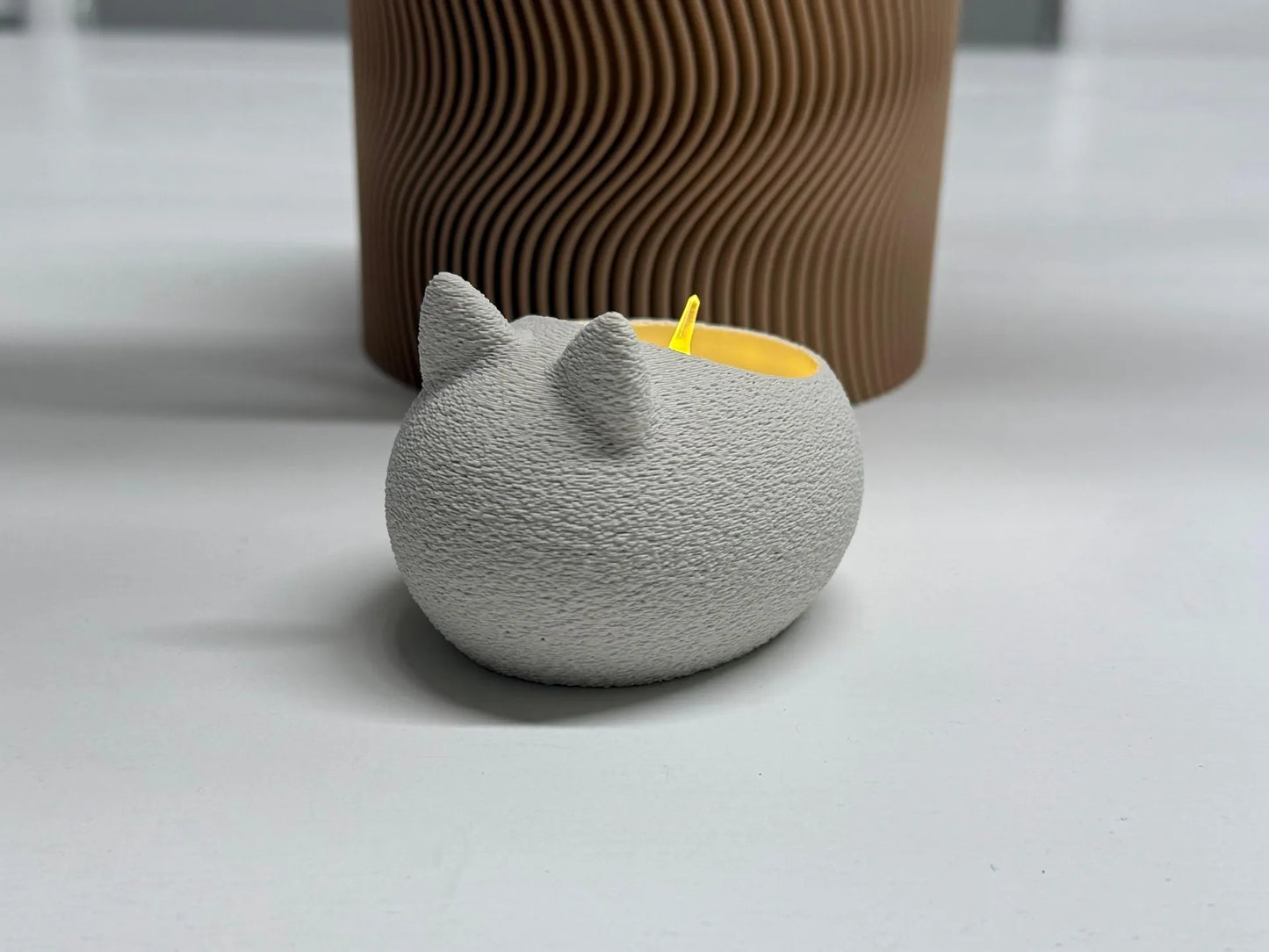 Cat Tealight Holder - 3D Printed Candle Holder - Cozy Lighting Accent - Minimalist Cat Decor - Modern Cat Tealight Holder - Unique Gift