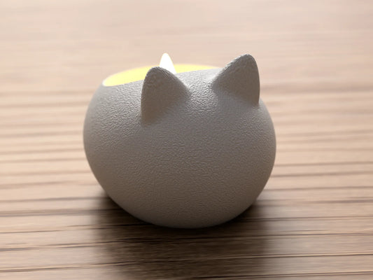 Cat Tealight Holder - 3D Printed Candle Holder - Cozy Lighting Accent - Minimalist Cat Decor - Modern Cat Tealight Holder - Unique Gift